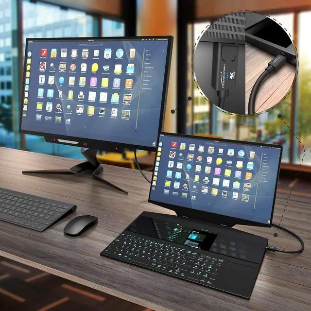 Alt view image 4 of 7 - KabelDirekt 4K Thunderbolt Cable/Mini DisplayPort to DisplayPort Cable 15ft with Special A.I.S. Shielding in DP Connector, Thunderbolt 1 & 2 for PC, Laptop & Mac