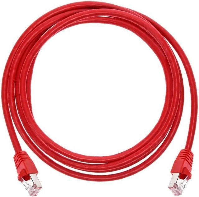 Alt view image 3 of 5 - Monoprice Cat6A Ethernet Patch Cable - Network Internet Cord - RJ45, 550Mhz, STP, Pure Bare Copper Wire, 10G, 26AWG, 7ft, Red