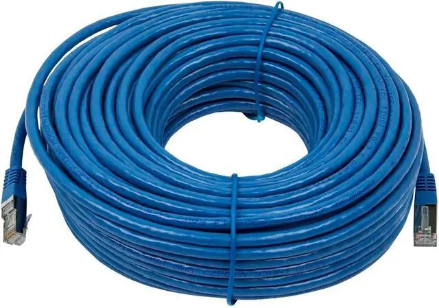 Alt view image 3 of 5 - Monoprice Entegrade Cat6a Ethernet Patch Cable - Network Internet Cord - Zeroboot RJ45, Stranded, 550Mhz, STP, Pure Bare Copper Wire, 10G, 26AWG, 100', Blue