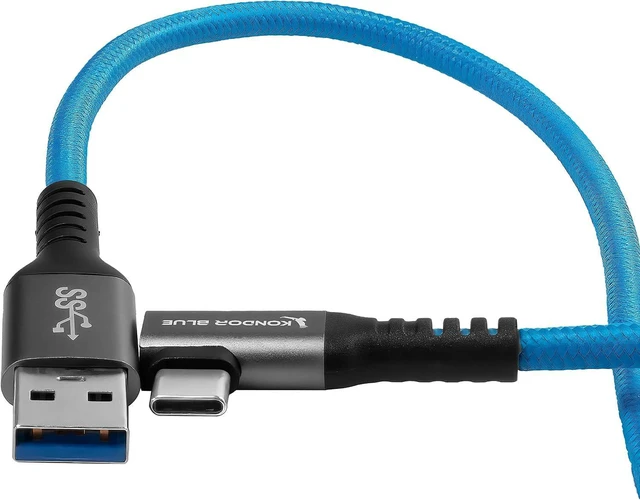 Alt view image 3 of 4 - KONDOR BLUE | 6 ft USB4 USB-C to USB-C Type-C Cable | 40Gbps Data Transfer, 100W 5A Fast Charging, Thunderbolt 4 Compatible, 8K Video, Nylon Braided, Reinforced Connectors | Blue