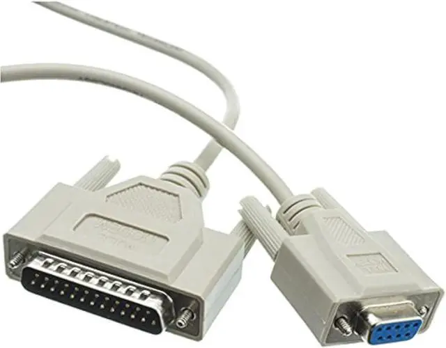 Main image of AYA DB9 (9-Pin) Female to DB25 (25-Pin) Male Serial Null Modem Cable (10Ft)