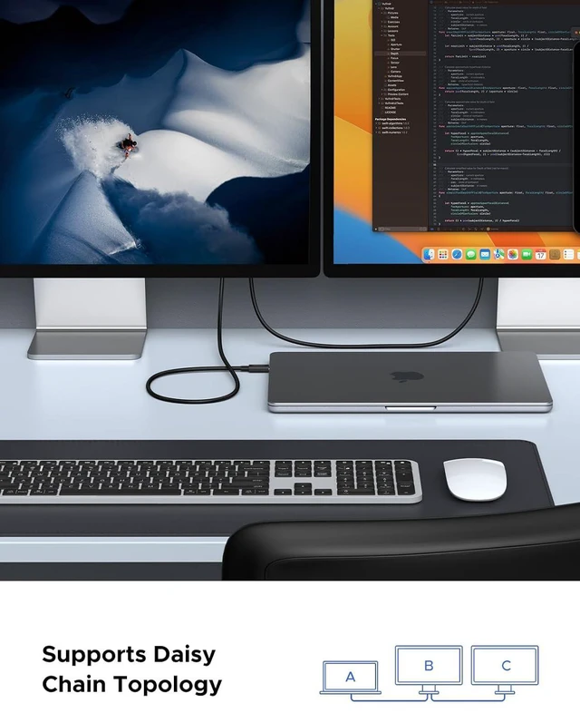 Alt view image 7 of 7 - UGREEN Thunderbolt 5 Cable 3FT 240 W USB C Charging Cable USB4 80Gbps Data Sync up to 120Gbps Bandwidth Boost and 16K/ Dual 8K Displays for iPhone 17, MacBook, Mac mini, Thunderbolt 4/3 Monitor