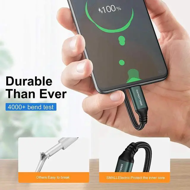 Alt view image 2 of 7 - USB Type-C Cable 5pack 6ft Fast Charging 3A Rapid Charger Quick Cord, Type C to A Cable 6 Foot Compatible Galaxy S10 S9 S8 Plus, Braided Fast Charging Cable for Note 10 9 8, LG V50 V40 G8 G7(Green)
