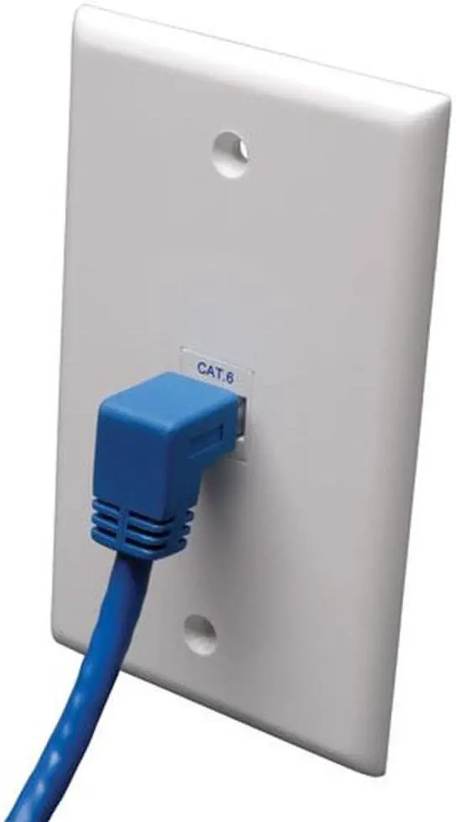 Alt view image 2 of 4 - Tripp Lite N204-005-BL-DN Cat6 Gigabit Right Angle Down to Straight Patch Cable (5-Feet, Blue)