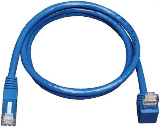 Alt view image 3 of 4 - Tripp Lite N204-005-BL-DN Cat6 Gigabit Right Angle Down to Straight Patch Cable (5-Feet, Blue)