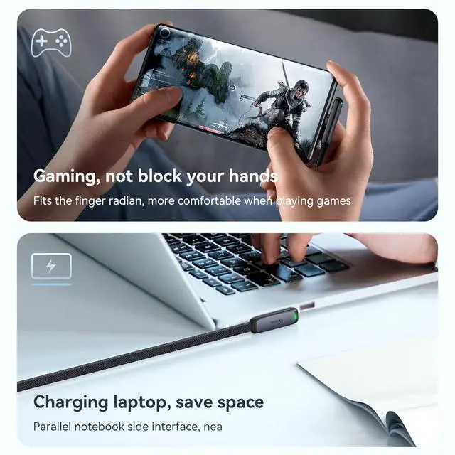 Alt view image 3 of 7 - mcdodo 6FT USB C to USB C Cable 90 Degree Right Angle Type-C Charging Cable with LED Indicator Light Compatible with iPhone 17 16 Series, Galaxy S23/S22+Ultra, iPad, MacBook and More