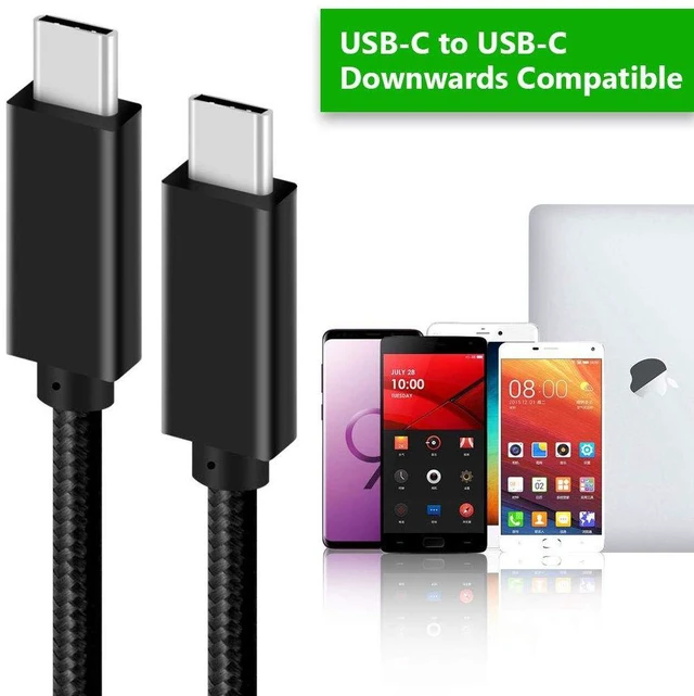 Alt view image 4 of 7 - Juiced Systems PowerUp 10 Gbps USB-C to USB-C Data Transfer Cable - Black 6.5ft
