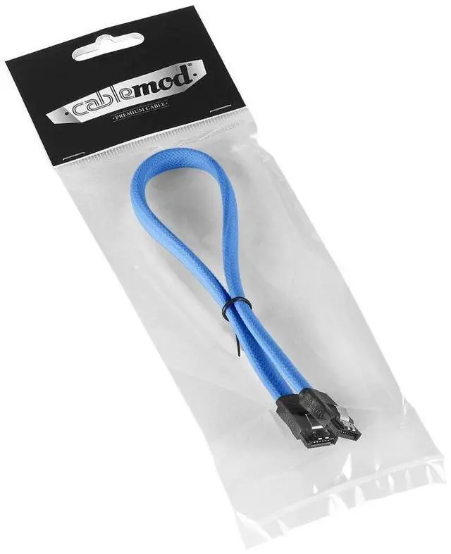 Alt view image 3 of 3 - CableMod ModMesh SATA 3 Cable 60cm - Light Blue