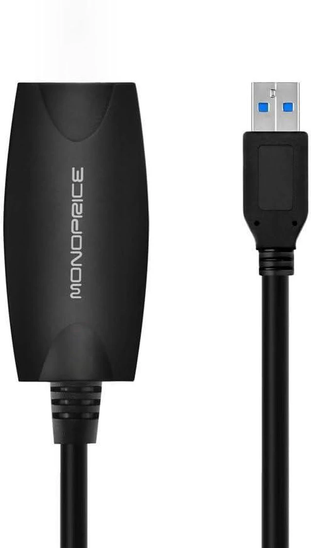 Alt view image 2 of 6 - Monoprice 15-Feet USB 3.0 A Male to A Female Active Extension Cable