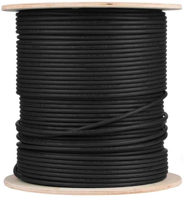 Alt view image 2 of 4 - Monoprice Cat6A Ethernet Bulk Cable - Solid, 550Mhz, F/UTP, CMR, Riser Rated, Pure Bare Copper Wire, 10G, 23AWG, No Logo (UL) (TAA) 500 Feet, Black