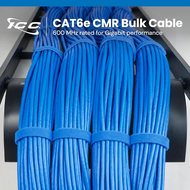 Alt view image 2 of 7 - 600MHz CAT6e Bulk Cable with 23 AWG UTP Solid Wires, CMR Jacket in a Pull Box, 1000 Feet - Blue