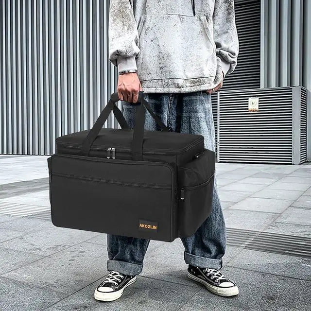 Alt view image 6 of 7 - AKOZLIN DJ Cable File Bag with Detachable Dividers and Bottom Cable Bags for Musicians Travel Gig Bag for 15.6" Laptop,Professional DJ Gear, Sound Instrument and Music Equipment Accessories