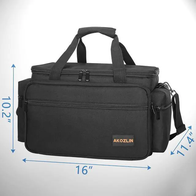 Alt view image 2 of 7 - AKOZLIN DJ Cable File Bag with Detachable Dividers and Bottom Cable Bags for Musicians Travel Gig Bag for 15.6" Laptop,Professional DJ Gear, Sound Instrument and Music Equipment Accessories