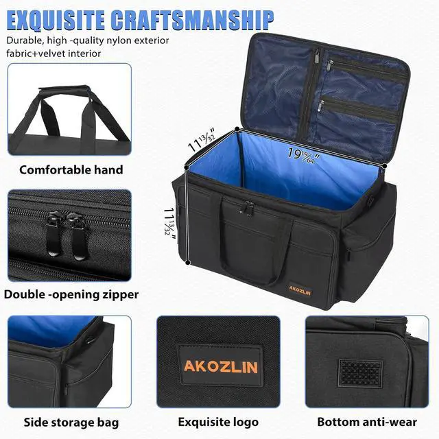 Alt view image 5 of 7 - AKOZLIN DJ Cable File Bag with Detachable Dividers and Bottom Cable Bags for Musicians Travel Gig Bag for 15.6" Laptop,Professional DJ Gear, Sound Instrument and Music Equipment Accessories