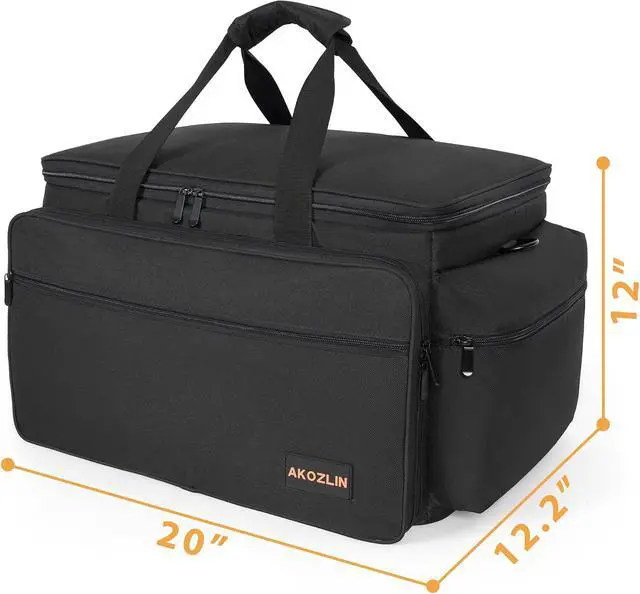Alt view image 3 of 7 - AKOZLIN DJ Cable File Bag with Detachable Dividers and Bottom Cable Bags for Musicians Travel Gig Bag for 15.6" Laptop,Professional DJ Gear, Sound Instrument and Music Equipment Accessories
