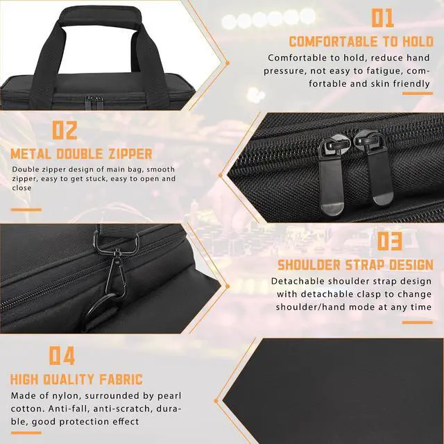 Alt view image 4 of 7 - AKOZLIN DJ Cable File Bag with Detachable Dividers and Bottom Cable Bags for Musicians Travel Gig Bag for 15.6" Laptop,Professional DJ Gear, Sound Instrument and Music Equipment Accessories