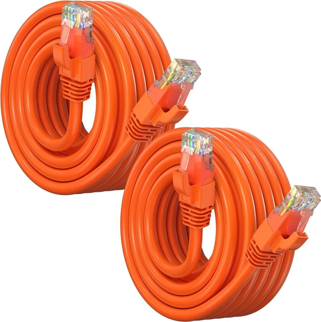 Main image of Maximm Cat 6 Ethernet Cable 25 ft (2-Pack) - High-Speed LAN Cable, Internet Cable, Patch Cable, and Network Cable - UTP, 10Gbps, 550MHz Cat6 Cable - Orange
