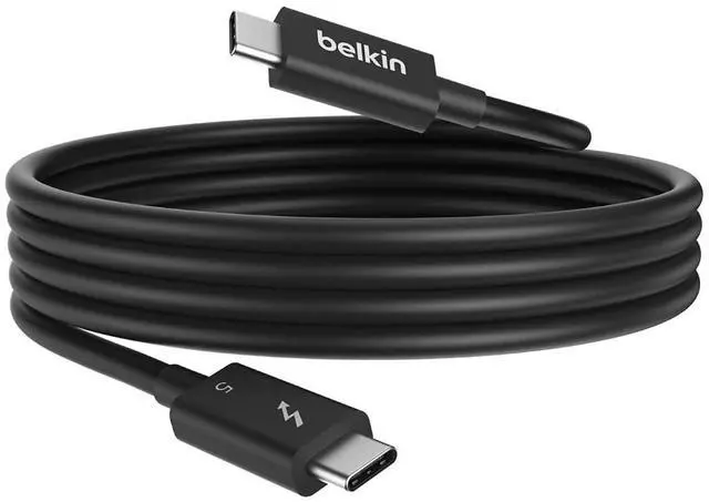 Main image of Belkin 3.3ft USB-C Thunderbolt 5 Cable w/ 240W Power Delivery, Bandwidth Boost Up to 120Gbps, 3x Faster Data Transfer, and 4K UHD Display Resolution - Intel-Certified Fast Charging USB-C Cable - Black