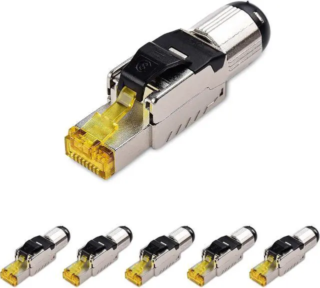 Main image of Cable Matters 6-Pack Tool Free Shielded RJ45 Cat 8, Cat8 Field Termination Plug, Cat8 Connector, Cat8 Plug