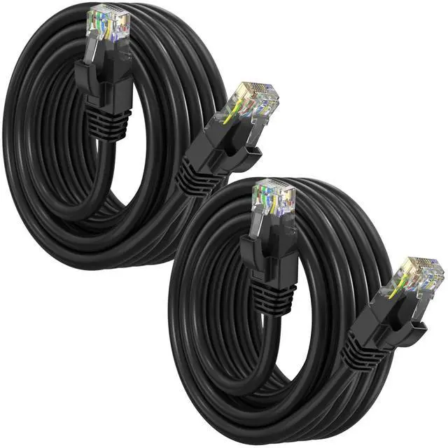 Main image of Maximm Cat6 Ethernet Cable - LAN, UTP CAT 6 RJ45, LAN Network, Patch, Internet Cable Black - 2 Pack (10 Feet)