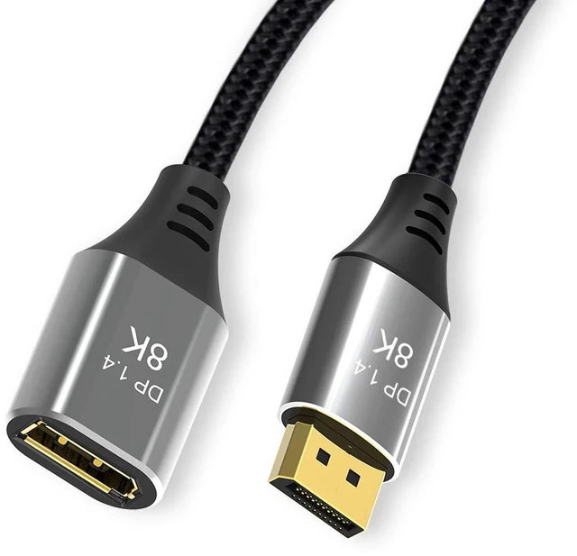 Alt view image 2 of 5 - cablecc DisplayPort 1.4 8K 60hz Extension Cable Male to Female Ultra-HD UHD 4K 144hz DP to DP Cable 7680 * 4320 for Video PC Laptop TV