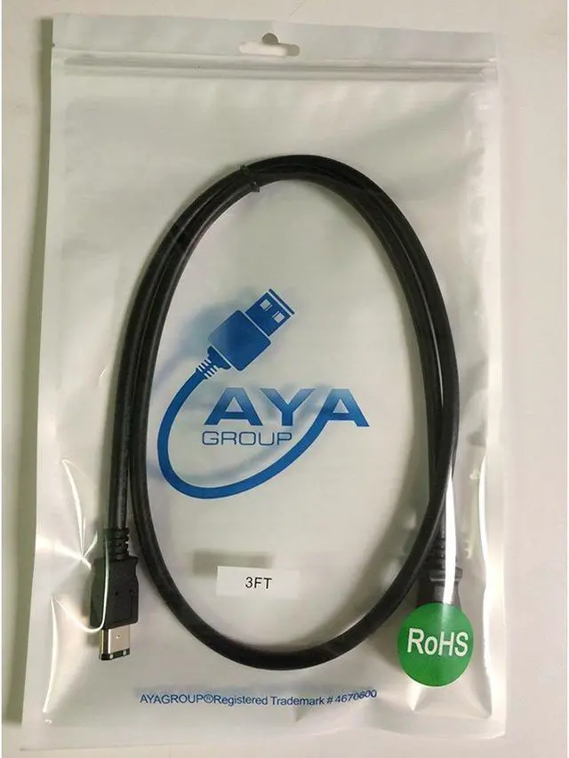 Alt view image 2 of 3 - AYA 3Ft (3 Feet) FireWire Cable IEEE-1394b 9pin-6pin 800/400Mbps Compatible with Windows, Mac, Sony iLink