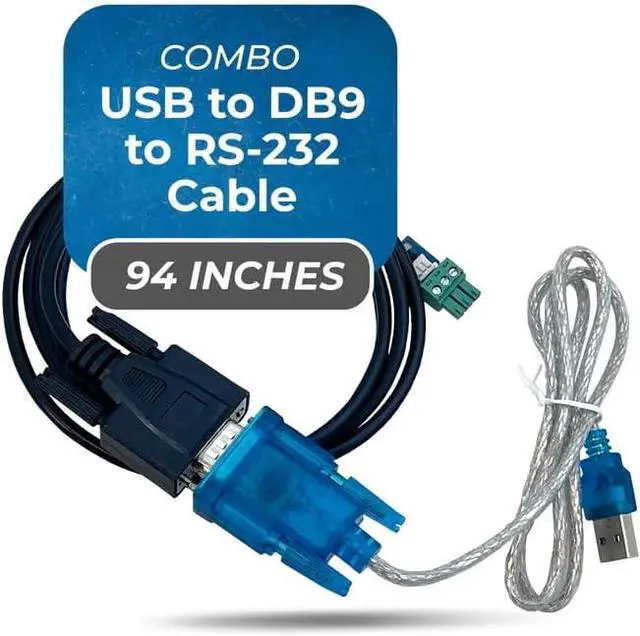 Alt view image 2 of 6 - OREI USB to RS-232 3-pin Phoenix Serial Cable for Serial Control | USB to DB9 & DB9 to RS-232 Combo | Compatible with Windows and Mac | 7 feet Long (USB-to-RS-232)