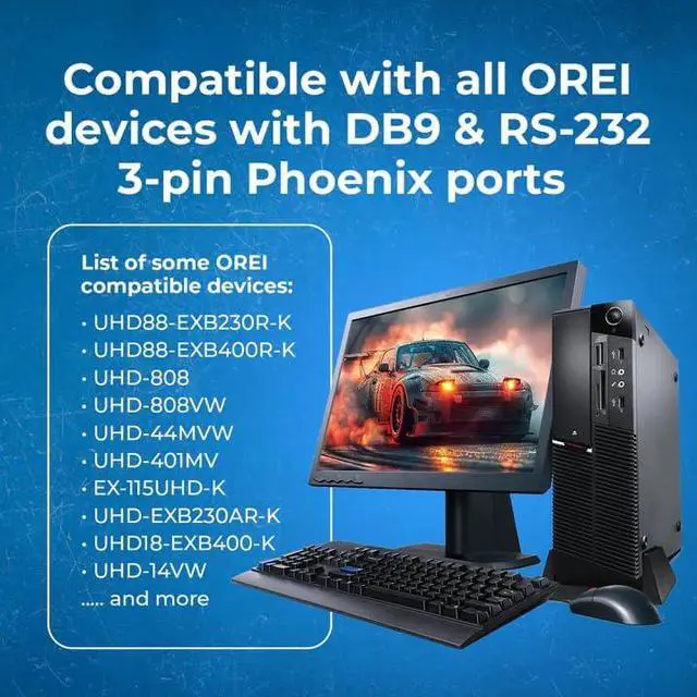 Alt view image 5 of 6 - OREI USB to RS-232 3-pin Phoenix Serial Cable for Serial Control | USB to DB9 & DB9 to RS-232 Combo | Compatible with Windows and Mac | 7 feet Long (USB-to-RS-232)