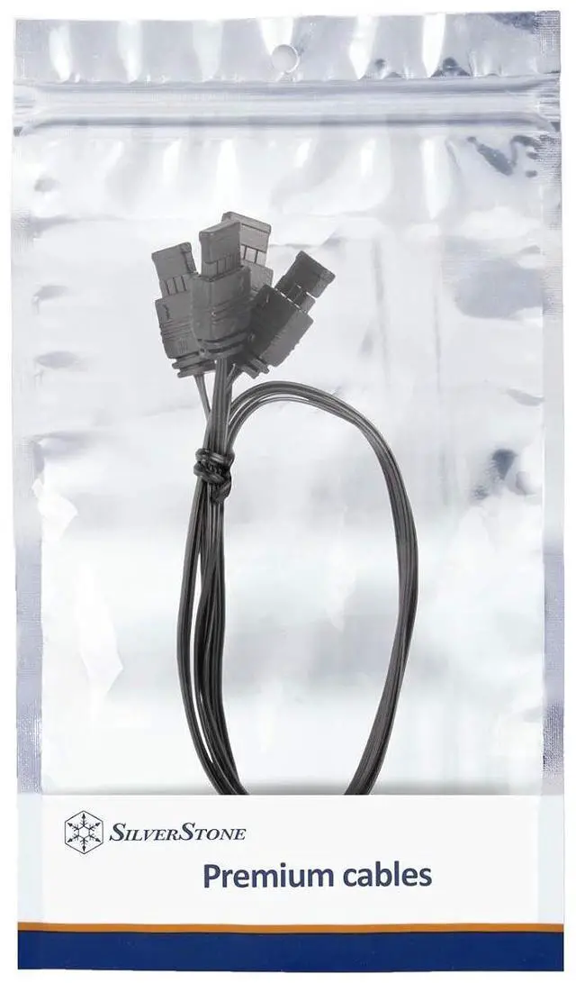 Alt view image 2 of 7 - SilverStone Technology CPL03, Ultra-Thin and Ultra-Flexible 1-to-4 ARGB Splitter Cable, SST-CPL03