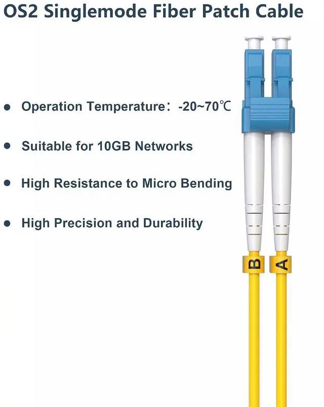 Alt view image 7 of 7 - 6 Pack 3M(9.84ft) LC to LC Single Mode Fiber Patch Cable, Individually Tested, LSZH OS2 Fiber Optic Ethernet Cable, SMF Duplex 1G/10G Fiber Cable 9/125µm, Patch Cord for SFP+ Transceiver