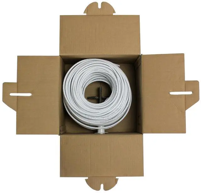 Alt view image 3 of 3 - NavePoint Cat6 (CCA), 250ft, White, Solid Bulk Ethernet Cable, 550MHz, 23AWG 4 Pair, Unshielded Twisted Pair (UTP)