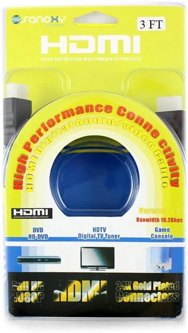 Alt view image 2 of 3 - SANOXY Sanoxy-HDMi-3ft High Speed HDMI Cable (3')