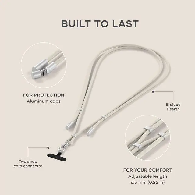 Alt view image 5 of 7 - Satechi OntheGo USB-C Lanyard Cable, 60W Fast Charging, 480Mbps Data Transfer, Built-in Crossbody Strap, Adjustable 1.5m / 4.9ft Braided Cord, USB-C to USB-C Cable for iPhone, Android Sand