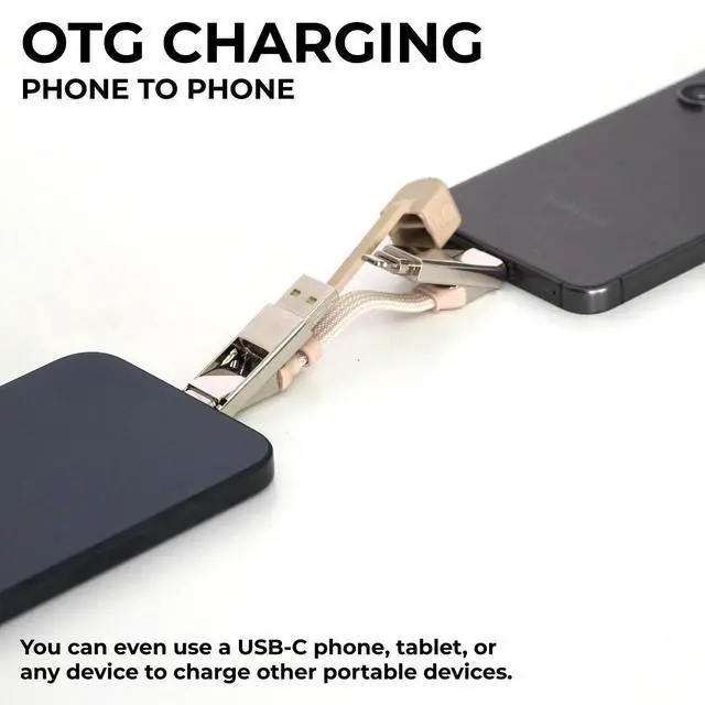 Alt view image 6 of 6 - Rolling Square inCharge XS - 240W 4-in-1 Charging Cable Key Chain, Type-C Charging Cable, Quick Charging, Universal Charging Cable USB C/Lightning/USB with Metal Housing for Data Transfer, N52 Magnets