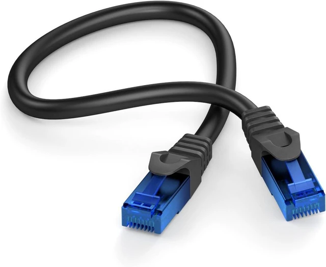 Alt view image 7 of 7 - KabelDirekt Network Cable 10Gbps, for Maximum Fiber-Optic Internet Speed 5X 0.8ft/0.25m, Available in 1-100ft Ethernet & LAN Cable for Gigabit Networks, Router/Modem, RJ45 (Black/Blue)