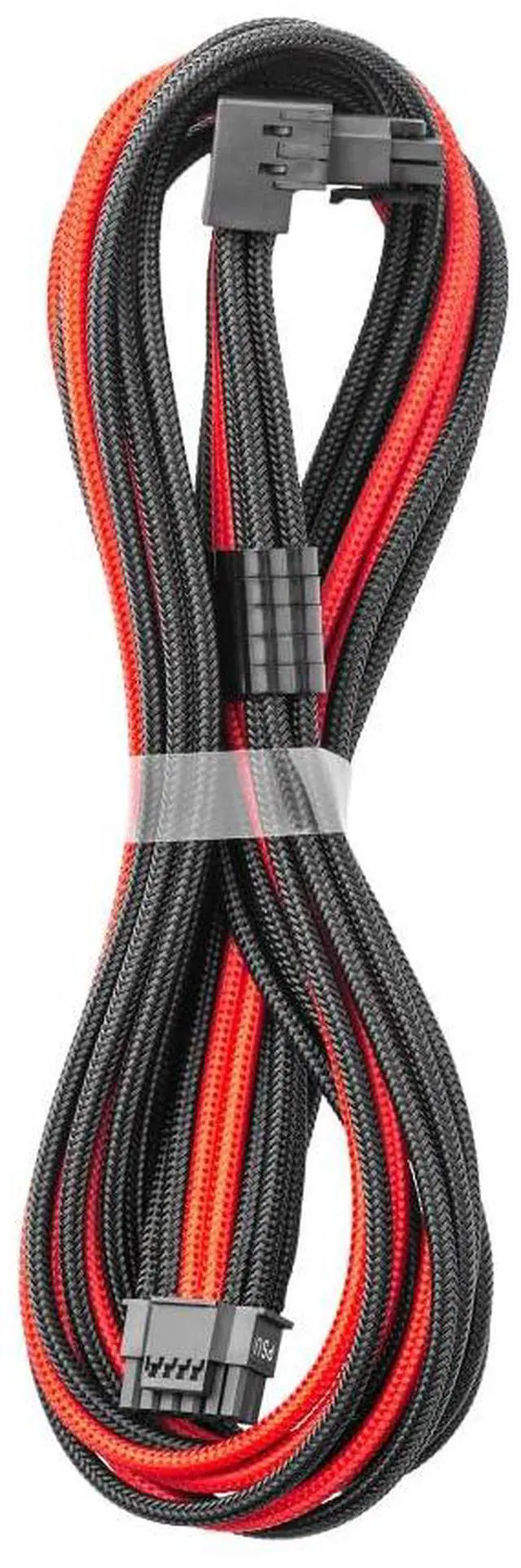 Main image of CableMod Universal Pro ModMesh Sleeved 12V-2x6 12VHPWR 90° StealthSense Direct PCIe Cable (Variant B, Black + Red)