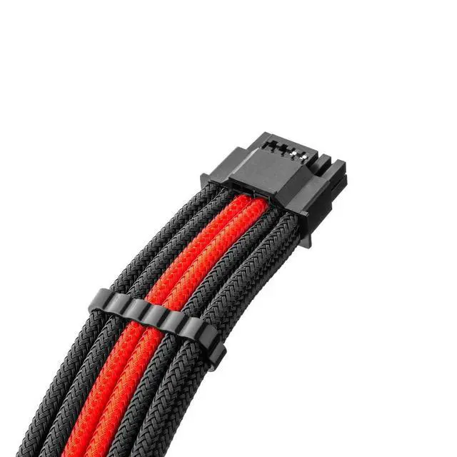 Alt view image 2 of 5 - CableMod Universal Pro ModMesh Sleeved 12V-2x6 12VHPWR 90° StealthSense Direct PCIe Cable (Variant B, Black + Red)
