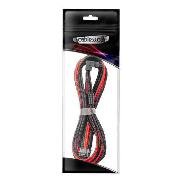 Alt view image 5 of 5 - CableMod Universal Pro ModMesh Sleeved 12V-2x6 12VHPWR 90° StealthSense Direct PCIe Cable (Variant B, Black + Red)