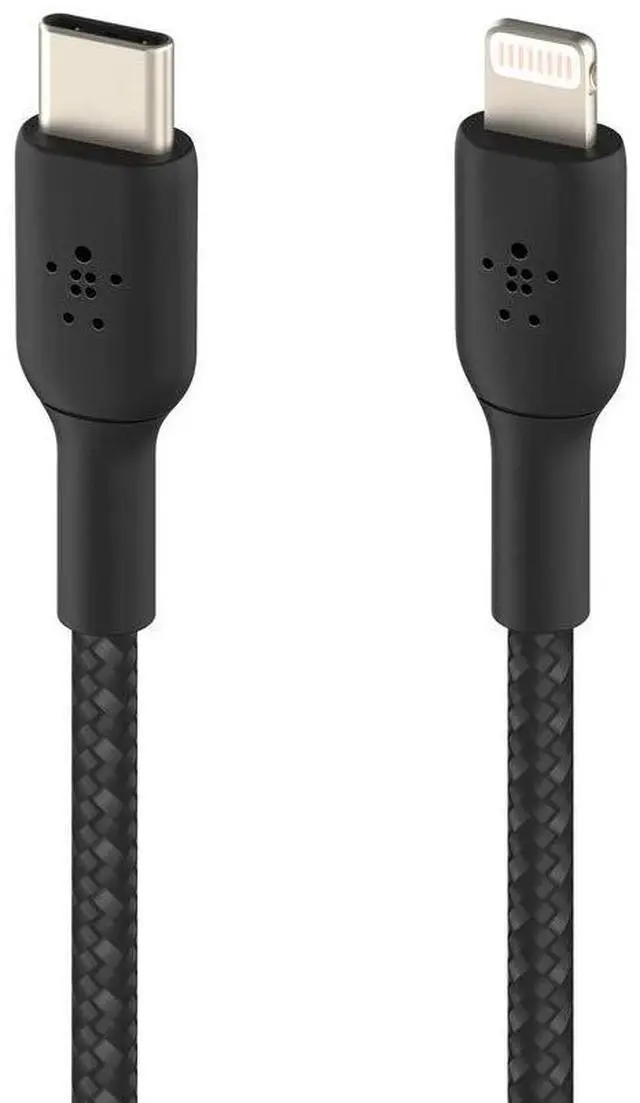 Alt view image 2 of 5 - Belkin BoostCharge Nylon Braided USB C to Lightning Cable 6.6ft/2M - MFi Certified 18W Power Delivery iPhone Charger Cord - Apple Charger USB C Cable - Fast Charging for iPhone 14, iPhone 13 - Black