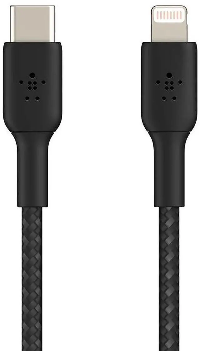 Alt view image 3 of 5 - Belkin BoostCharge Nylon Braided USB C to Lightning Cable 6.6ft/2M - MFi Certified 18W Power Delivery iPhone Charger Cord - Apple Charger USB C Cable - Fast Charging for iPhone 14, iPhone 13 - Black