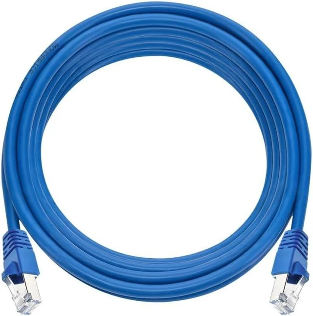 Alt view image 3 of 5 - Monoprice Cat6A Ethernet Patch Cable - Snagless RJ45, Stranded, 550Mhz, STP, Pure Bare Copper Wire, 10G, 26AWG, 14ft, Blue