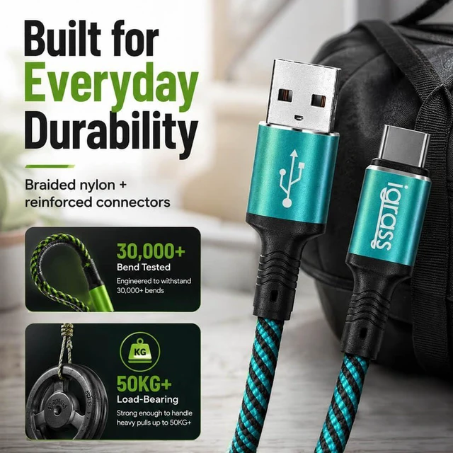 Alt view image 4 of 6 - igrass 5-Pack 60W USB-A to USB-C Cable 10ft
