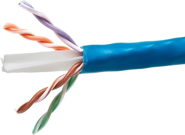 Main image of Monoprice Ethernet Bulk Cable - Network Internet Cord - Solid, 550Mhz, UTP, CMR, Riser Rated, Pure Bare Copper Wire, 10G, 23AWG, No Logo, 1000ft, Blue