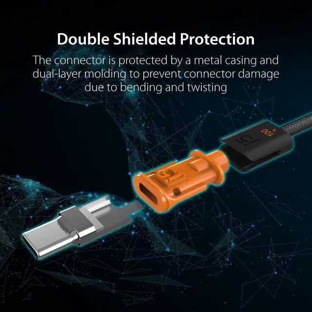 Alt view image 6 of 7 - j5create USB C to USB C 100W Fast Charging Cable 9.8ft / 3m, Double Braided, Built-in E-Marker Chip, for Samsung Galaxy, iPad Pro, iPad mini, Tablet, Laptop, Chromebook, MacBook Pro 2020 (JUCX25L30)