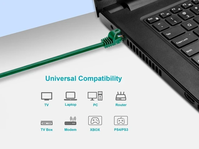 Alt view image 5 of 5 - Monoprice Flexboot Cat5e Ethernet Patch Cable - Network Internet Cord - RJ45, Stranded, 350Mhz, UTP, Pure Bare Copper Wire, 24AWG, 10ft, Green
