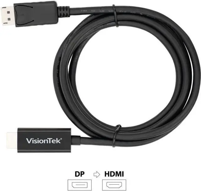 Alt view image 5 of 5 - VisionTek DisplayPort to HDMI 2.0 Cable - Connects to HDMI Display, TV, or Projector (901214)