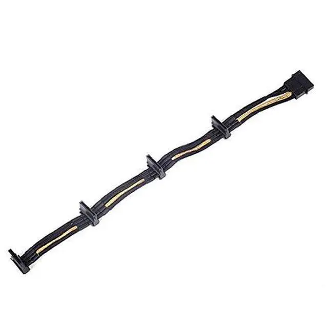 Alt view image 6 of 7 - Silverstone SST-PP07-BTSBG - 30cm Molex to 4X SATA Sleeved Extention Cable, Black Gold