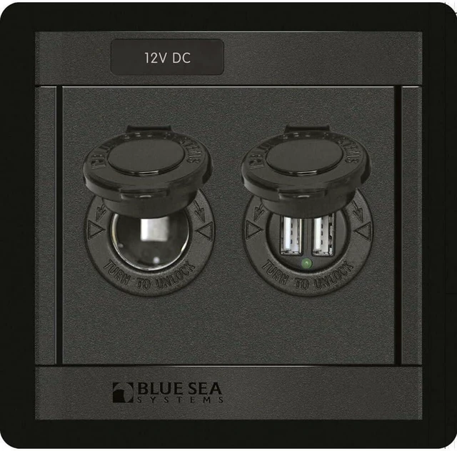 Alt view image 2 of 7 - Blue Sea Systems 1478 Panel 360 12V SCKT/Dual USB CHRG