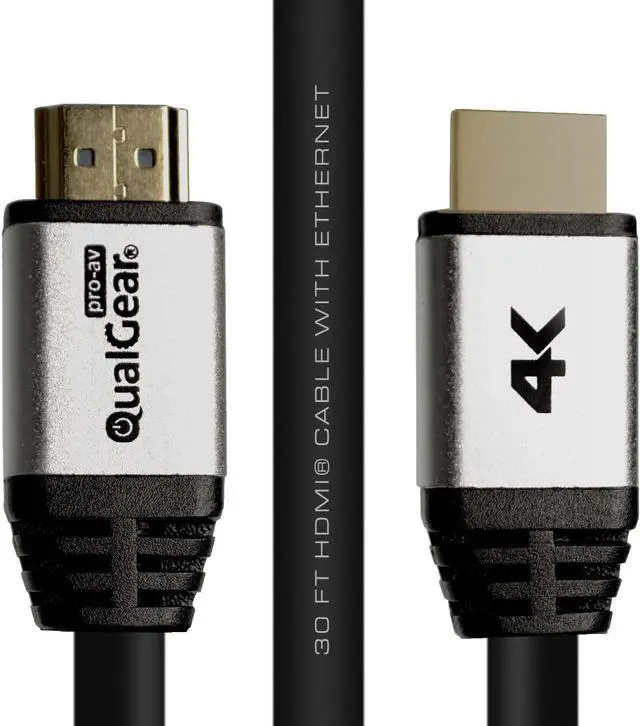 Main image of QualGear QG-CBL-HD20-30FT High Speed HDMI 2.0 Cable with Ethernet 30' - Black