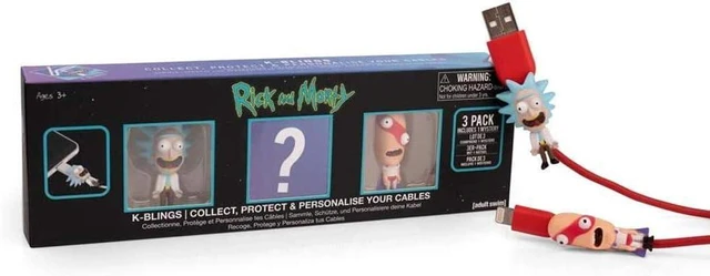 Main image of Rick and Morty K-Blings - Protect and Personalize Your Cables - Includes Three Characters to Sit on Your Cables (3-Pack)
